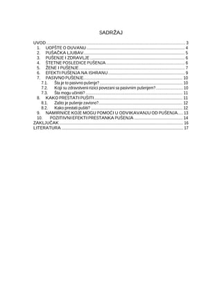 Pušenje – Rizici i posledice