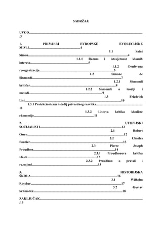 Historičari i klasičari razvoj ekonomske misli