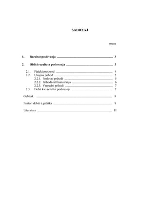 Pojam i oblici rezultata poslovanja