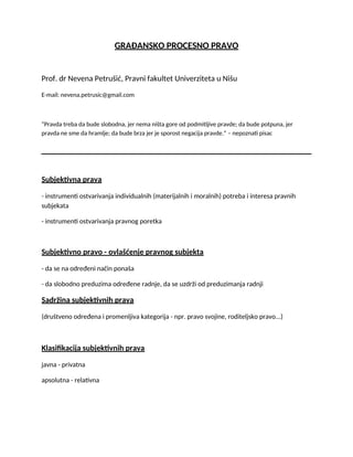 Gradjansko procesno pravo – prezentacije