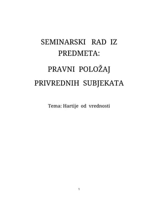 Hartije od vrednosti