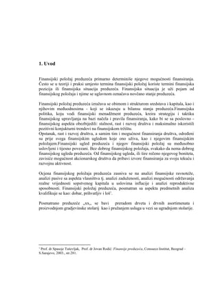 Analiza finansijskog položaja