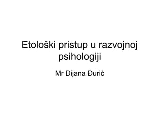 Etiološki model u razvojonoj psihologiji