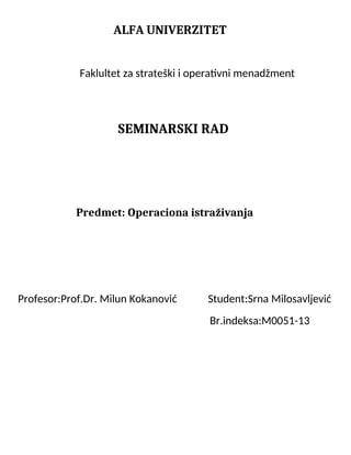 Operaciona istraživanja