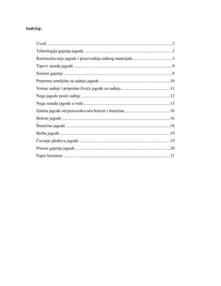 Tehnologija uzgoja jagode