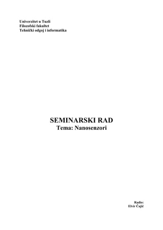 Senzori i mjerenja – Nanosenzori