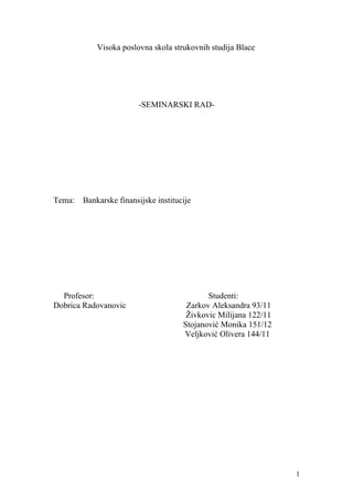 Bankarske finansijske institucije