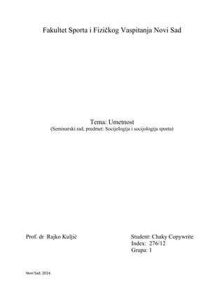 Umetnost: sociološki aspekti