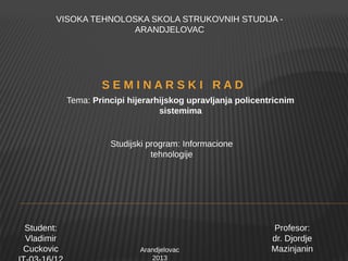 Principi hijerarhijskog upravljanja policentricnim sistemima