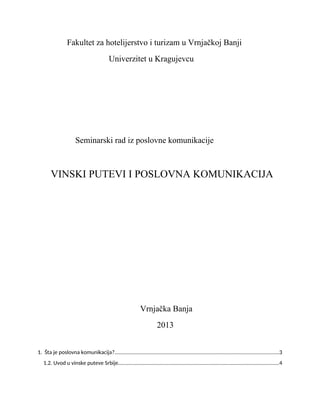 Vinski putevi i poslovna komunikacija