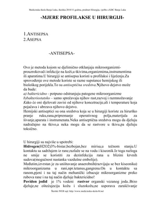 Mjere profilakse u hirurgiji