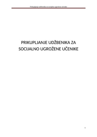 Projekat prikupljanje udžbenika za socijalno ugrožene učenike