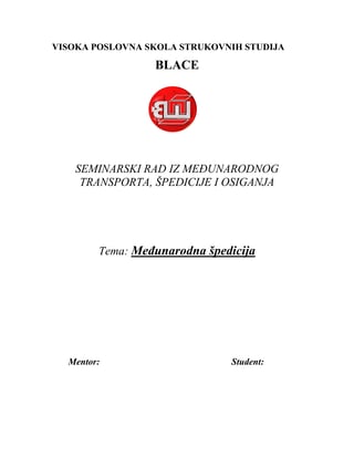 Medjunarodna spedicija