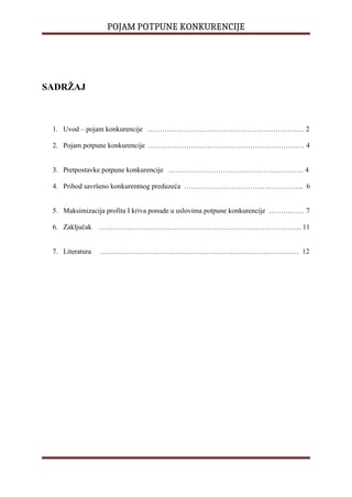 Pojam potpune konkurencije