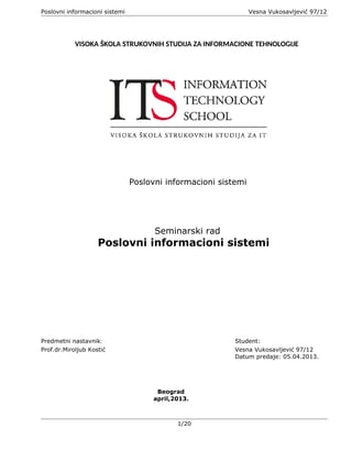 Poslovni informacioni sistemi