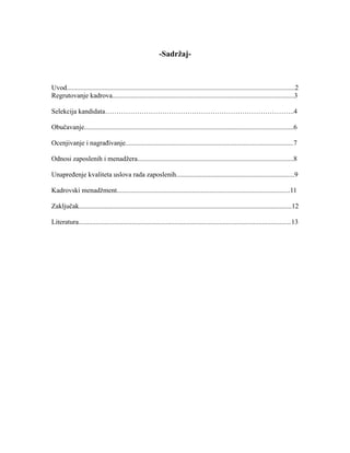 Organizacija i kadrovi u trgovinskom preduzeću