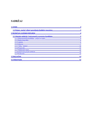 Selekcija ljudskih resursa