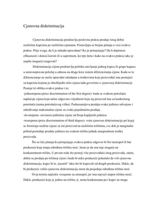 Cjenovna diskriminacija