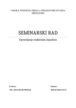 Upravljanje staklenim otpadom