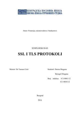 SSl i TLS protokoli
