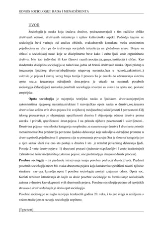 Odnos sociologije rada i menadžmenta