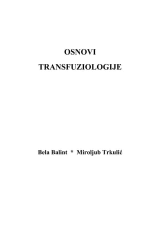 Osnovi transfuziologije