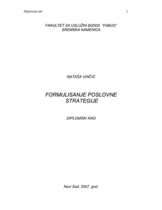 Formulisanje poslovne strategije