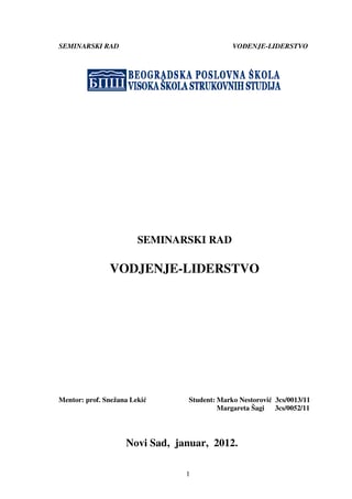 Vođenje – Liderstvo