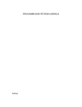 Finansiranje putem lizinga