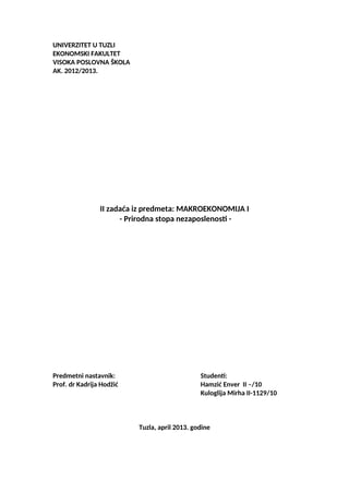 Prirodna stopa nezaposlenosti