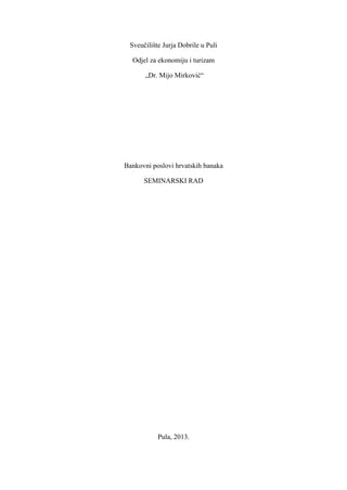 Bankovni poslovi hrvatskih banaka