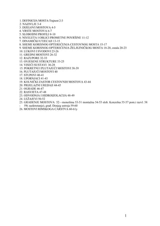 Osnove projektovanja mostova: definicije, vrste i opterećenja