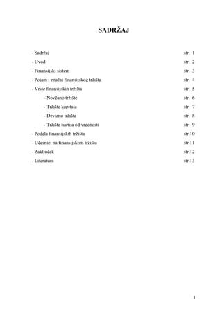 Finansijska tržišta