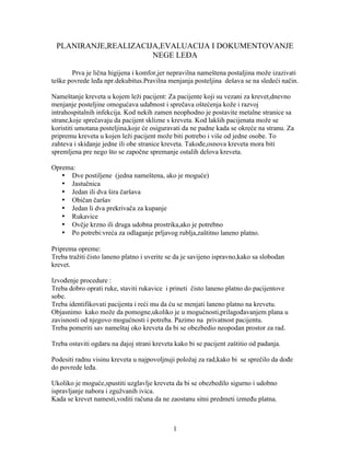 Palniranje, realizacija, evaluacija i dokumentovanje nege leđa