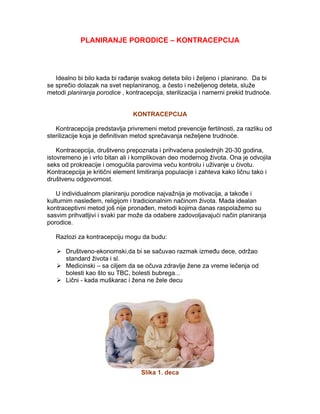 Planiranje porodice – Kontracepcija