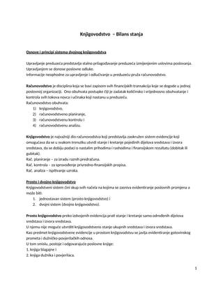 Knjigovodstvo – Bilans stanja