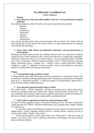 Planiranje u saobraćaju