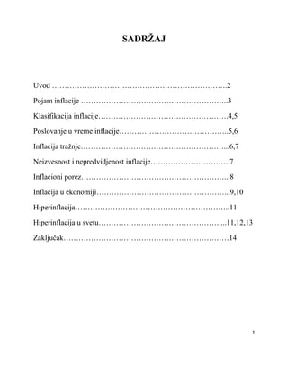 Inflacija: pojam, klasifikacija i uticaj na poslovanje