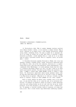 Teizam i ateizam u formulaciji: »BOG JE MRTAV«