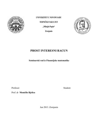 Prost interesni račun