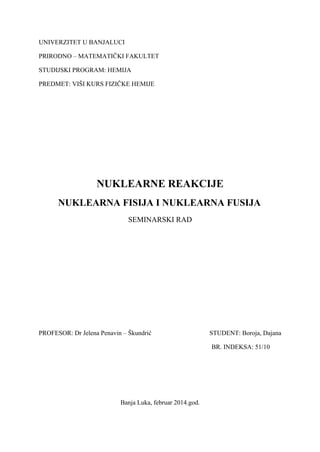 Nuklearne reakcije
