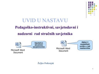 Pedagoško-instruktivni, savjetodavni i nadzorni  rad stručnih savjetnika