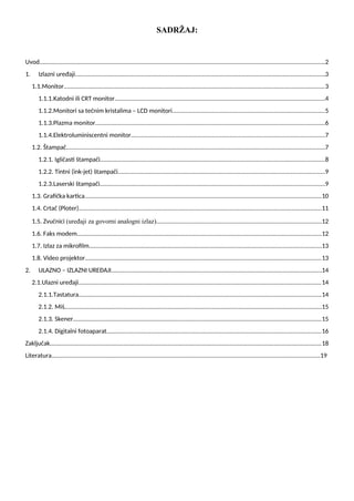 Ulazni i izlazni uređaji računara