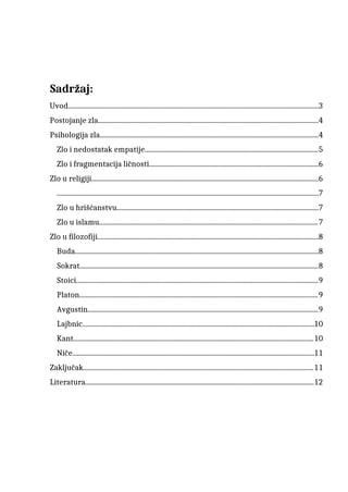 Analiza koncepta zla kroz filozofiju, religiju i psihologiju