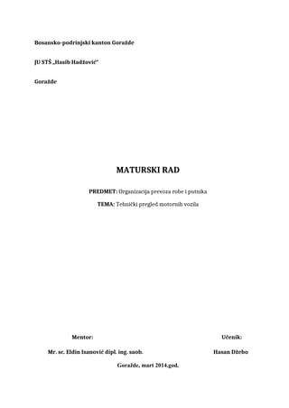 Tehnički pregled motornih vozila