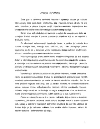 Deprivacije kod osudjenih lica