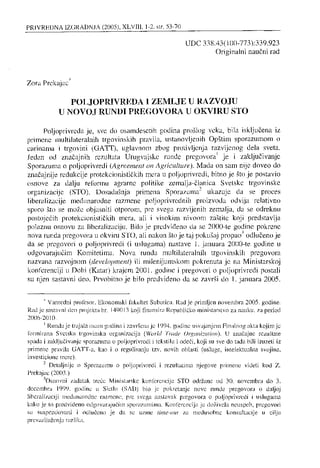 Poljoprivreda i zemlje u razvoju u novoj rundi pregovora u okviru STO