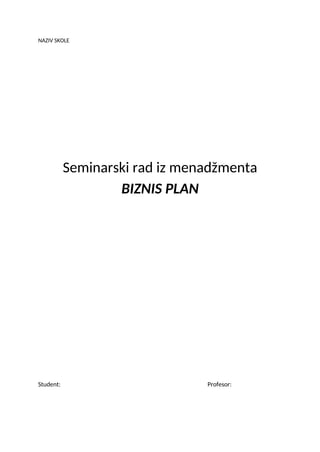 Primer biznis plana – Proizvodnja briketa