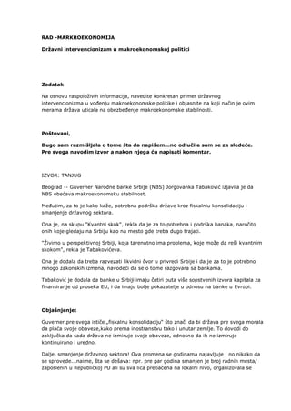 Drzavni intervencionizam u makroekonomskoj politici