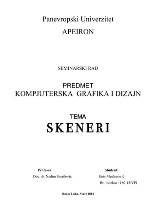 Kompjuterska grafika i dizajn – Skeneri